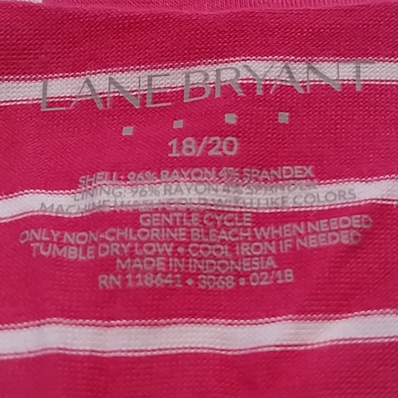 Lane Bryant Red Striped Layered Look Tank-18-20 - Picture 3 of 3